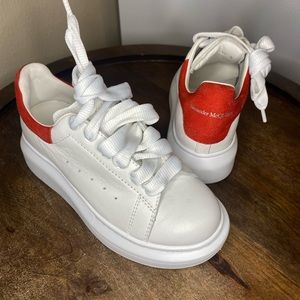 ALEXANDER MCQUEEN Leather Oversize Sneakers - 30C (12.5 Kids) - White/Lust Red
